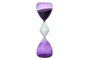 Mor Turkuaz Cam Kum Saati 10x34cm