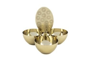 Apollyon Gold Metal 3lü Çerezlik 20x17 cm