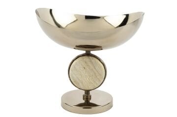 Bronz Traverten Mermer Ayaklı Sunumluk 30x29x29cm