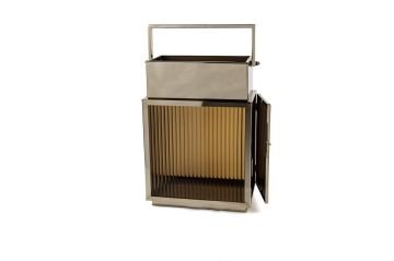 Bronz Kahve Camlı Fener 18x33x44cm