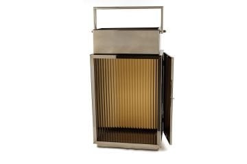 Bronz Kahve Camlı Fener 18x33x54cm