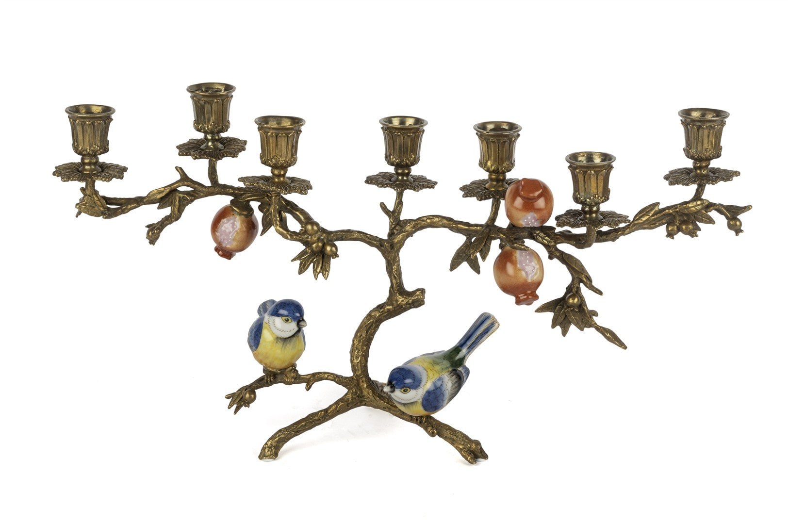 Bronz Kuş Nar Şamdan 48x24cm