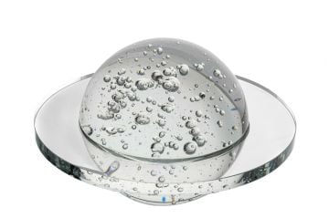 Clear Yuvarlak Cam Obje 17x10cm