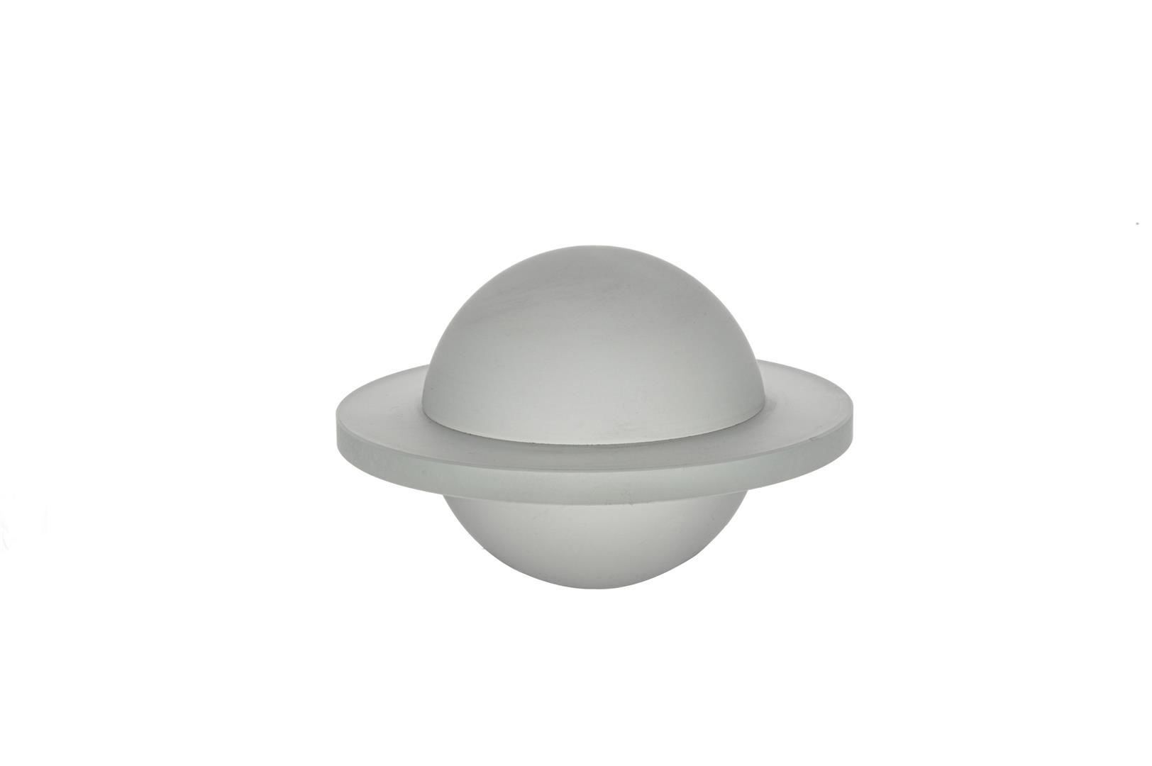 Clear Frosted Yuvarlak Cam Obje 13x9cm