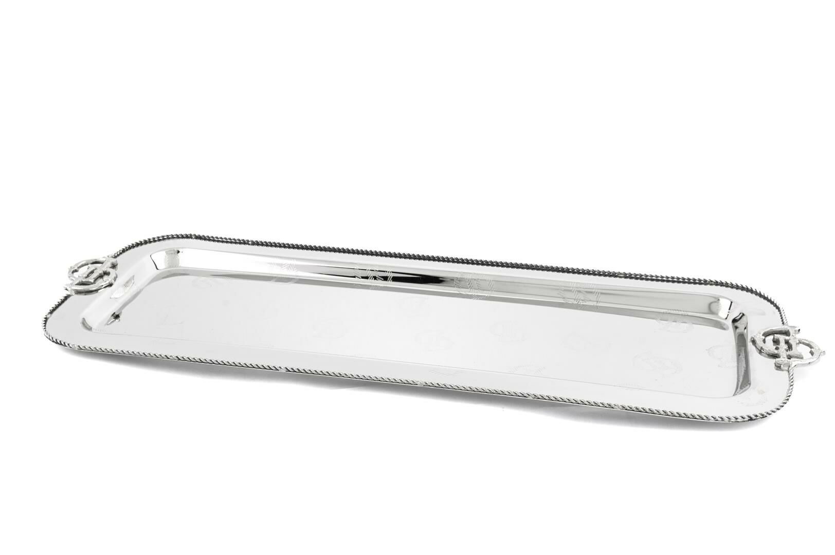 Darly Gümüş Metal Dik Tepsi 60x21cm