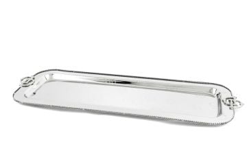 Darly Gümüş Metal Dik Tepsi 60x21cm