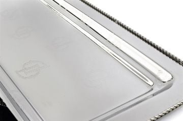 Darly Gümüş Metal Dik Tepsi 38x18cm