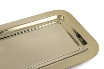 Apollyon Gold Metal Dik Kare Tepsi 38x18cm