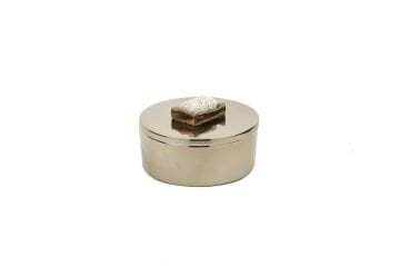 Bronz Traverten Mermer Kapaklı Kutu 12x7cm