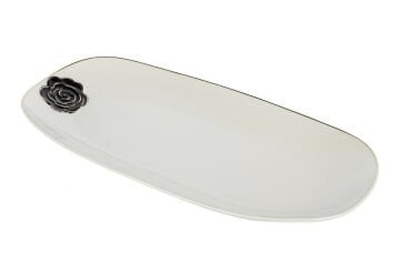 Rosaria Beyaz Oval Tabak 36x18cm