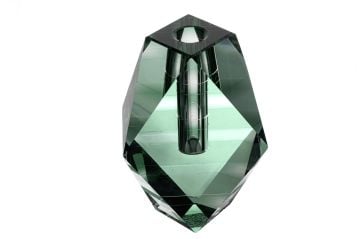 Yeşil Çizgili Cam Vazo 10x6x15cm