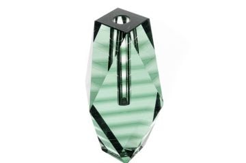 Yeşil Çizgili Cam Vazo 11x7x25cm