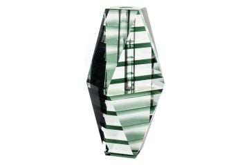 Yeşil Çizgili Cam Vazo 11x7x25cm