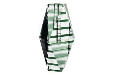 Yeşil Çizgili Cam Vazo 11x7x25cm