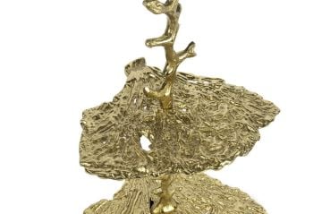 Gold İstiridyeli 2Katlı Sunum Standı 30x26x53cm