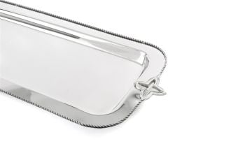 Mary Gümüş Metal Dik Tepsi 61x21cm