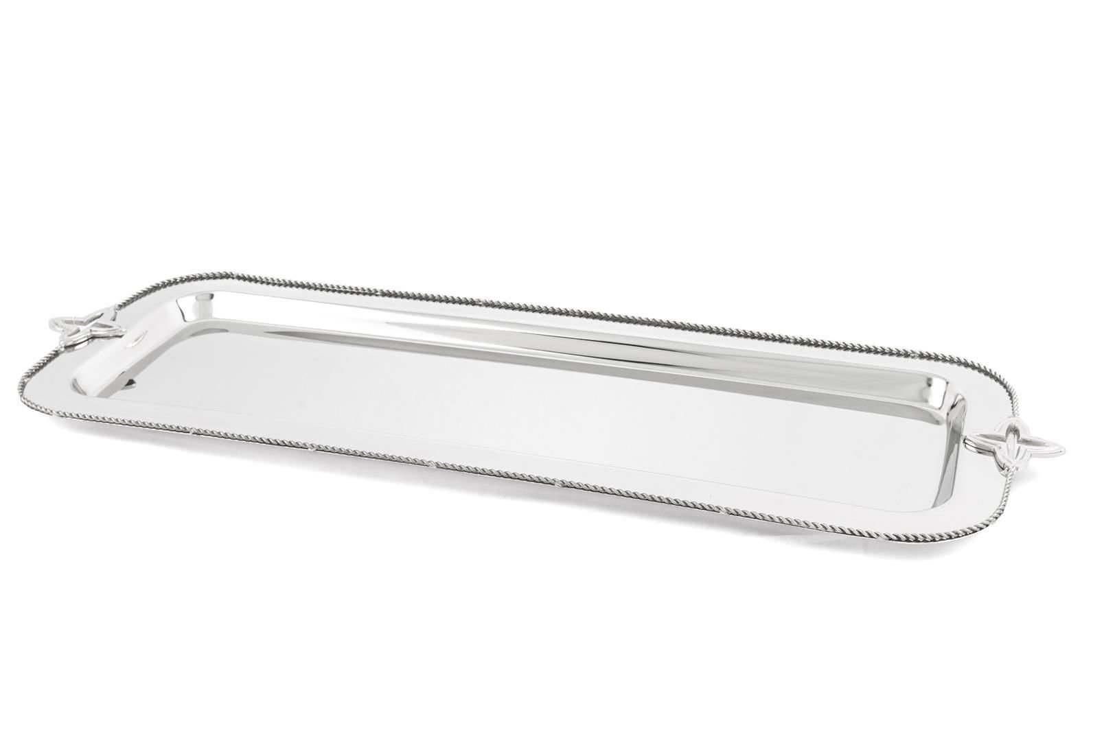 Mary Gümüş Metal Dik Tepsi 61x21cm