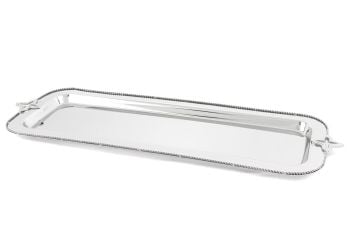 Mary Gümüş Metal Dik Tepsi 61x21cm