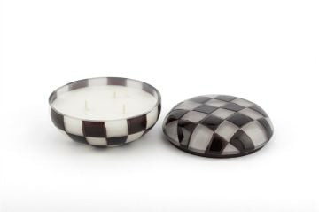 Bordo Krem Kapaklı Cam Mum Sandal 13x8cm