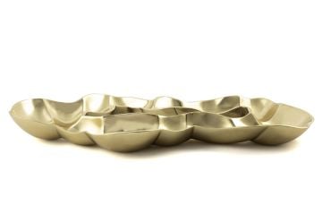 Gold Dekoratif Metal Tabak 57x32cm