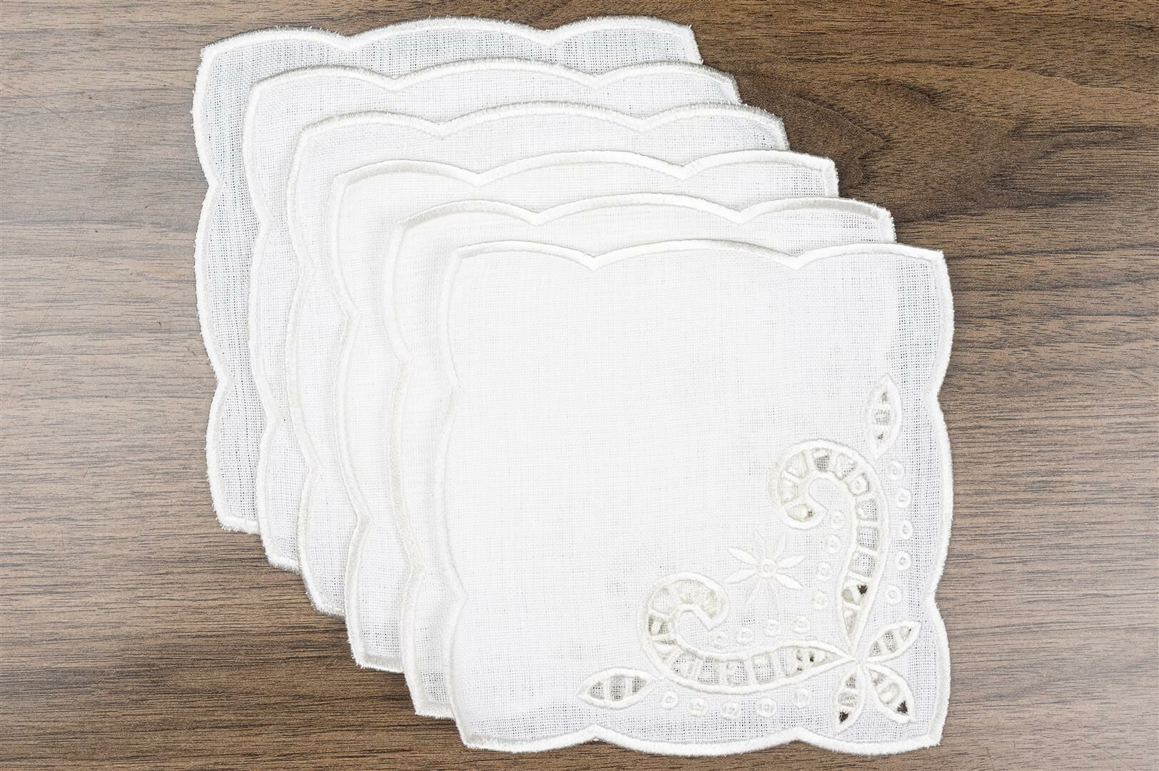 Lisa Beyaz Bardak Altlığı 6'lı 16cm