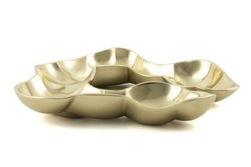 Gold Dekoratif Metal Tabak 31x30cm