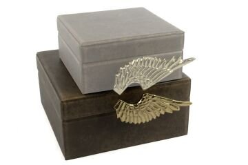 Kahve Gold Kulplu Kutu 22x22x11cm