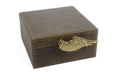 Kahve Gold Kulplu Kutu 22x22x11cm