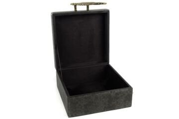 Antrasit Gold Kulplu Kutu 22x22x11cm