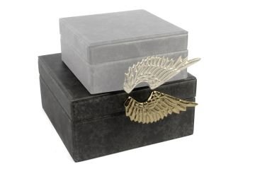 Antrasit Gold Kulplu Kutu 22x22x11cm