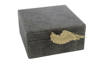 Antrasit Gold Kulplu Kutu 22x22x11cm