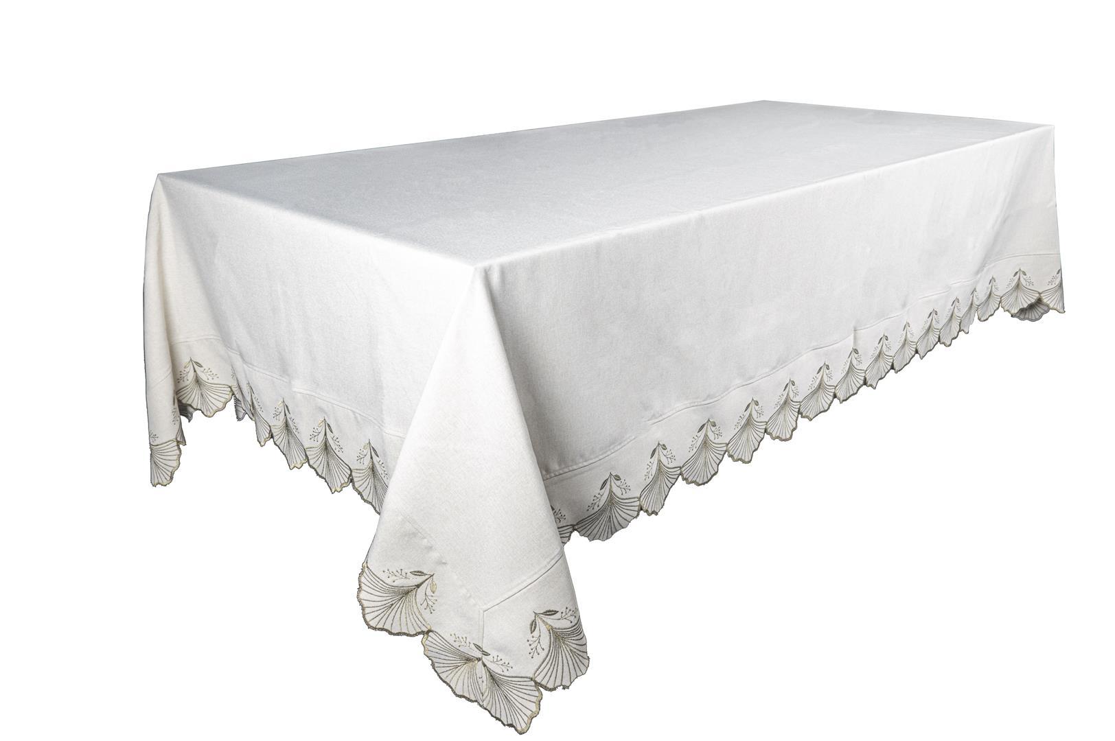 Ginko bej altın 180x280 masa örtüsü