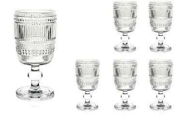 Retro Dalga 6lı Ayaklı Cam Bardak 310ml