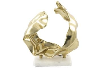 Gold Beyaz Kaideli Dekoratif Obje 32x23x35cm