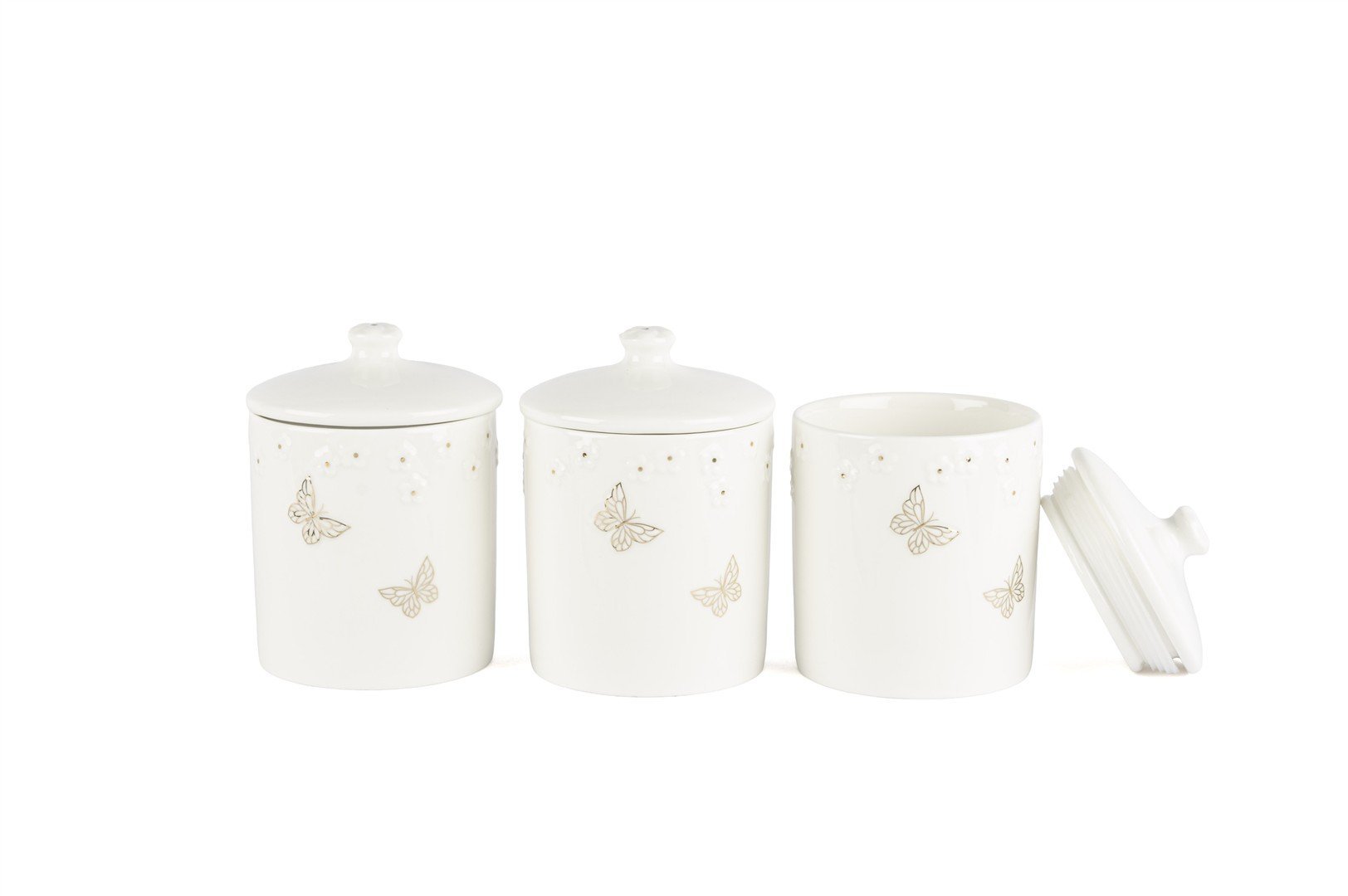 Papiliora Beyaz 3lü Baharatlık 11x8cm