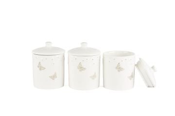 Papiliora Beyaz 3lü Baharatlık 11x8cm