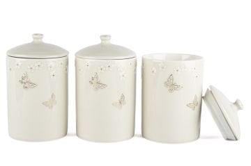 Papiliora Açık Gri 3lü Kavanoz 10x17cm