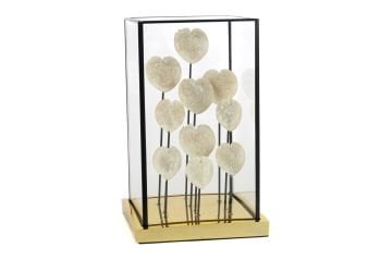 Kalpli Dekoratif Cam Fanus 19x19x31cm