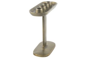 Antik Gold Ayaklı 4lü Mumluk 9x23x23cm