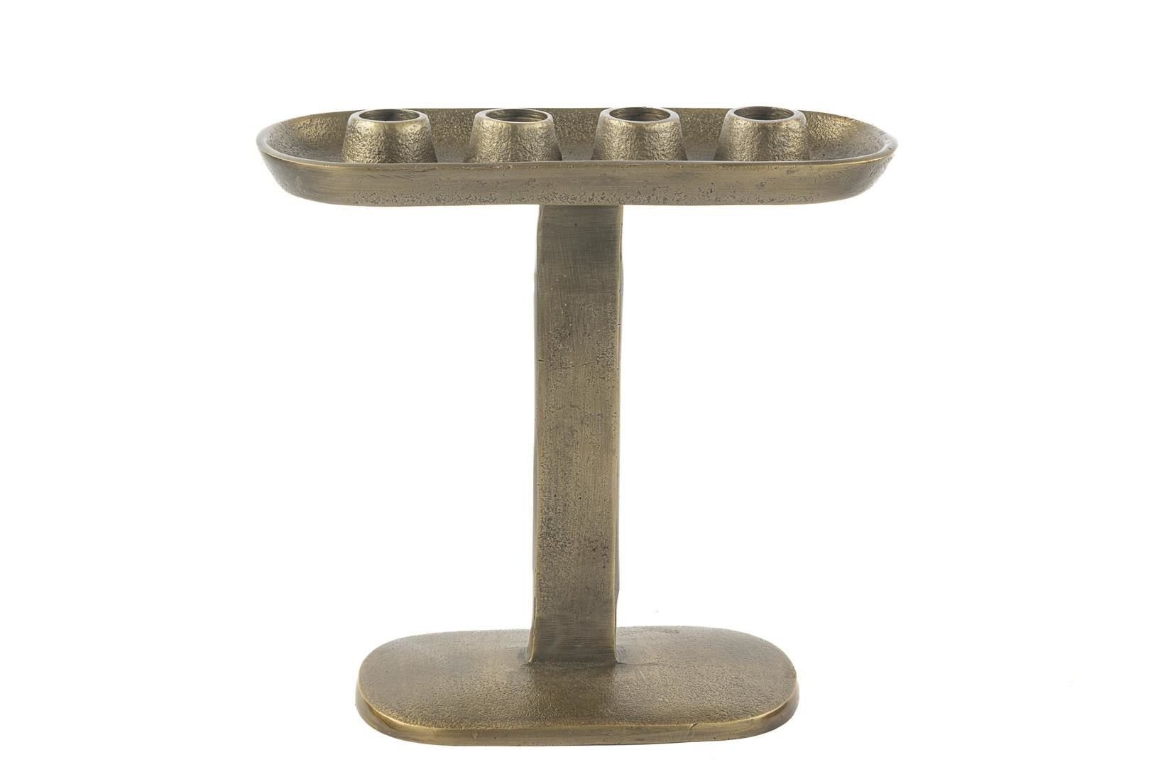 Antik Gold Ayaklı 4lü Mumluk 9x23x23cm