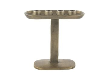 Antik Gold Ayaklı 4lü Mumluk 9x23x23cm