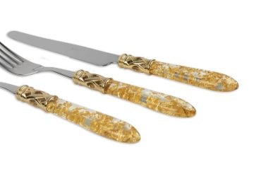 BUGATTİ Gold Pullu 75 Parça Çatal Kaşık Bıçak Seti