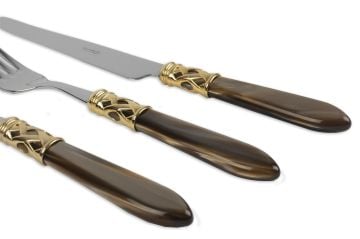 BUGATTİ Oniks Gold 75 Parça Çatal Kaşık Bıçak Seti