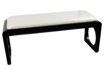 Beyaz Siyah Ahşap Ayaklı Bench 123x40x53cm