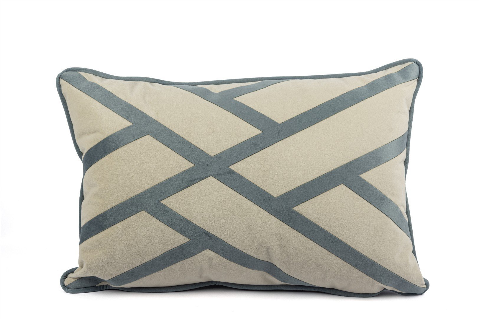 Amira Mavi Bordürlü 40x60 Yastık Kırlent