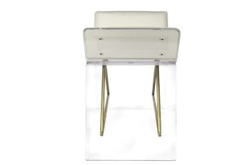Beyaz Gold Clear Ayaklı Stool 60x39x57cm