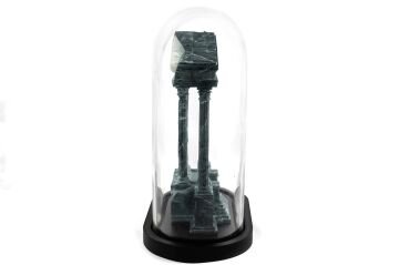 Antik Kent Yeşil Dekoratif Cam Fanus 34x20x42cm