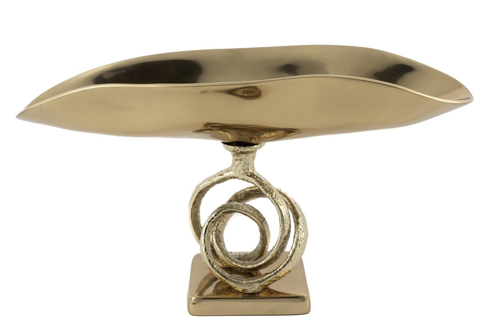 Antik Gold Metal Ayaklı Oval Kase 51x19x27cm
