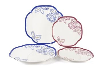 Eloria 4 Parça Set- 2li Pasta Tabağı 19cm ve 2li Servis Tabağı 25cm