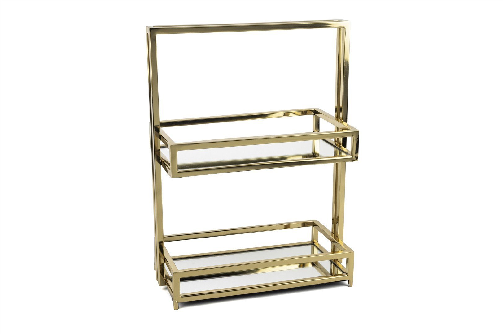 Gold 2 Katlı Aynalı Tepsi 32x17x43cm